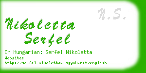 nikoletta serfel business card